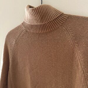 & Other Stories Camel Ribbed Turtleneck Sweater